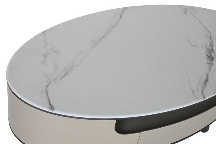 DKD Home Decor Mesa Centro Moderno Beige Blanco Marmol Acero 75 x 40 x 140 cm