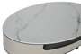 DKD Home Decor Mesa Centro Moderno Beige Blanco Marmol Acero 75 x 40 x 140 cm