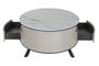 DKD Home Decor Mesa Centro Moderno Beige Blanco Marmol Acero 75 x 40 x 140 cm