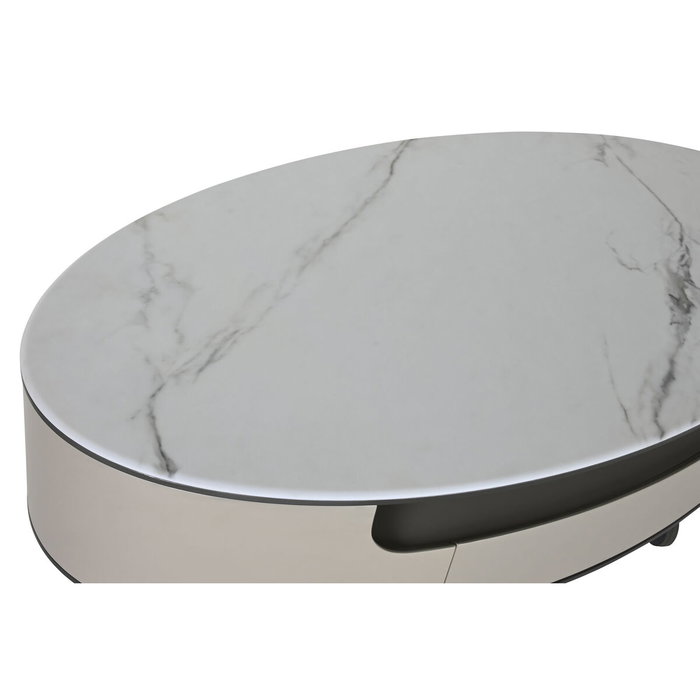 DKD Home Decor Mesa de Centro Mármol y Acero Beige DKD Home Decor Mesa de Centro Mármol y Acero Beige