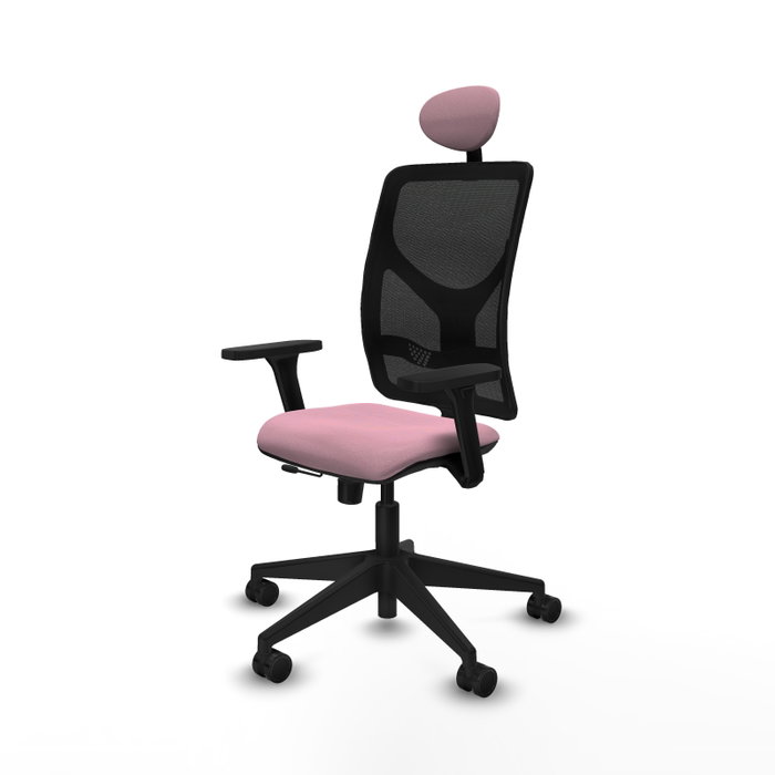 PIQUERAS Y CRESPO Silla de oficina Motilla con mecanismo Sincro/Traslack, Rosa y Negro