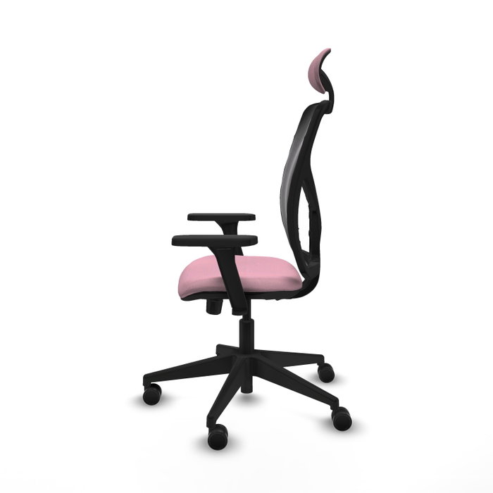 PIQUERAS Y CRESPO Silla de oficina Motilla con mecanismo Sincro/Traslack, Rosa y Negro