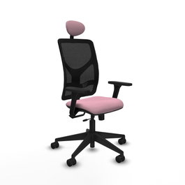PIQUERAS Y CRESPO Silla de oficina Motilla con mecanismo Sincro/Traslack, Rosa y Negro