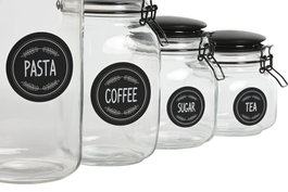 DKD Home Decor Set de 4 Botes Herméticos de Cristal de 2L