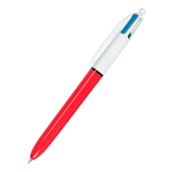 BIC Bolígrafo 4 Colores Fine Punta Media, Cuerpo Bicolor Naranja y Blanco BIC Bolígrafo 4 Colores Fine Punta Media, Cuerpo Bicolor Naranja y Blanco