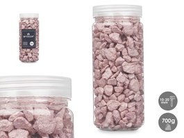 Giftdecor Bote Piedra Metalizada Rosa 700 g con Piedras de 10-20 mm y Dimensiones 6.5 x 6.5 x 15.8 cm (Set de 12)