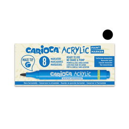 Rotulador Acrilico Carioca Paint Marker Punta Maxi Negro (Set de 8)