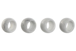 DKD Home Decor Set de 4 Servilleteros de Mármol Blanco