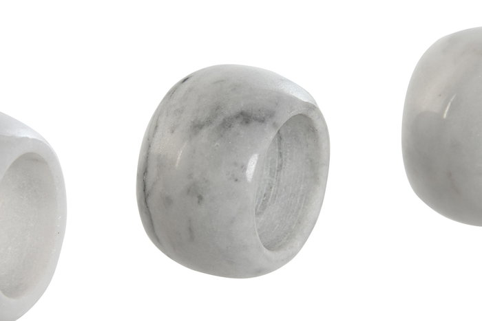 DKD Home Decor Set de 4 Servilleteros de Mármol Blanco