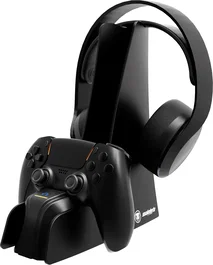 Snakebyte Dual Charge & Headset Stand 5 Soporte de Carga y Auriculares para Gamepad PS5, Negro, Compatible Sony, USB