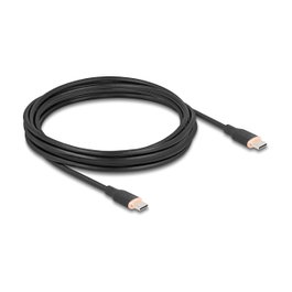 DeLOCK 81240 Cable USB Tipo-C a Tipo-C, 4m, 60W PD 3.0, Negro