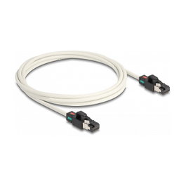 DeLOCK Cable de red RJ45 Cat.6A S/FTP con clips de color giratorios 2 m Blanco