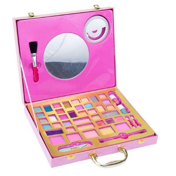 Pink It Maletín Maquillaje Selfie con Anillo y Dos Niveles de Brillo, Estuche de Belleza Equipado para Niñas
