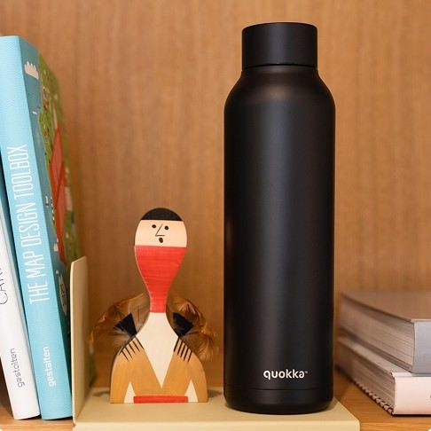 Quokka Solid Botella térmica de acero inoxidable 630 ml Jet Black