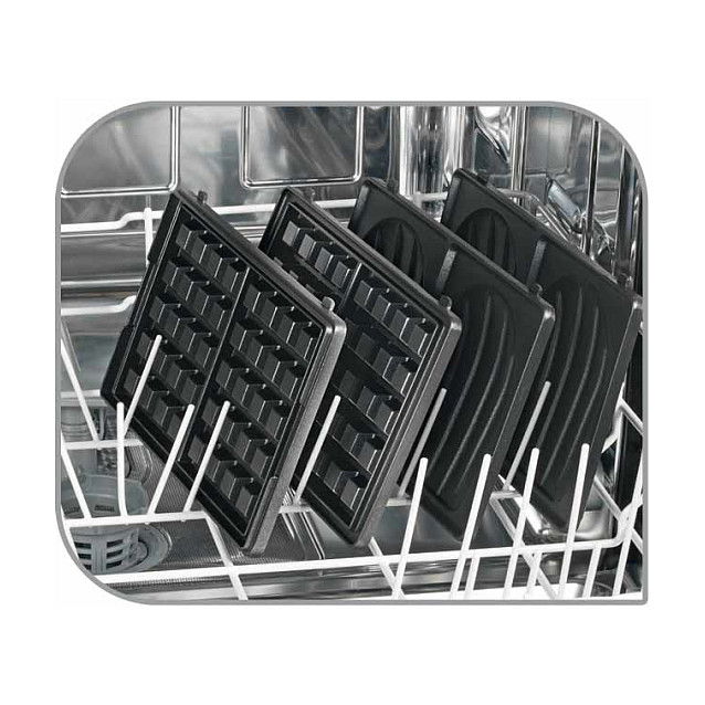 Tefal SW854D16 Sandwichera y gofrera, Plancha de 700W, Acero Inoxidable y Negro