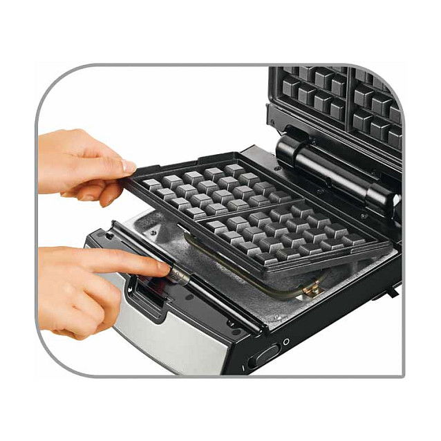 Tefal SW854D16 Sandwichera y gofrera, Plancha de 700W, Acero Inoxidable y Negro