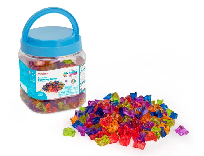Miniland Juego Didáctico Gemas para Contar Translucidas 150 Piezas Miniland Juego Didáctico Gemas para Contar Translucidas 150 Piezas