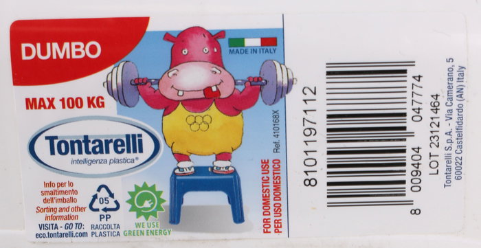 Tontarelli Taburete Dumbo Blanco 29 cm x 21 cm x 18 cm (6 Unidades)