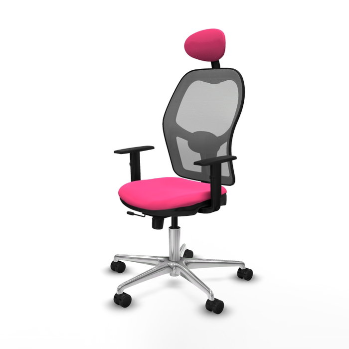 PIQUERAS Y CRESPO Silla de oficina Jorquera con mecanismo Sincro/Traslack, Rosa y Gris PIQUERAS Y CRESPO Silla de oficina Jorquera con mecanismo Sincro/Traslack, Rosa y Gris