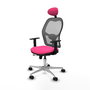 PIQUERAS Y CRESPO Silla de oficina Jorquera con mecanismo Sincro/Traslack, Rosa y Gris