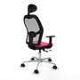 PIQUERAS Y CRESPO Silla de oficina Jorquera con mecanismo Sincro/Traslack, Rosa y Gris