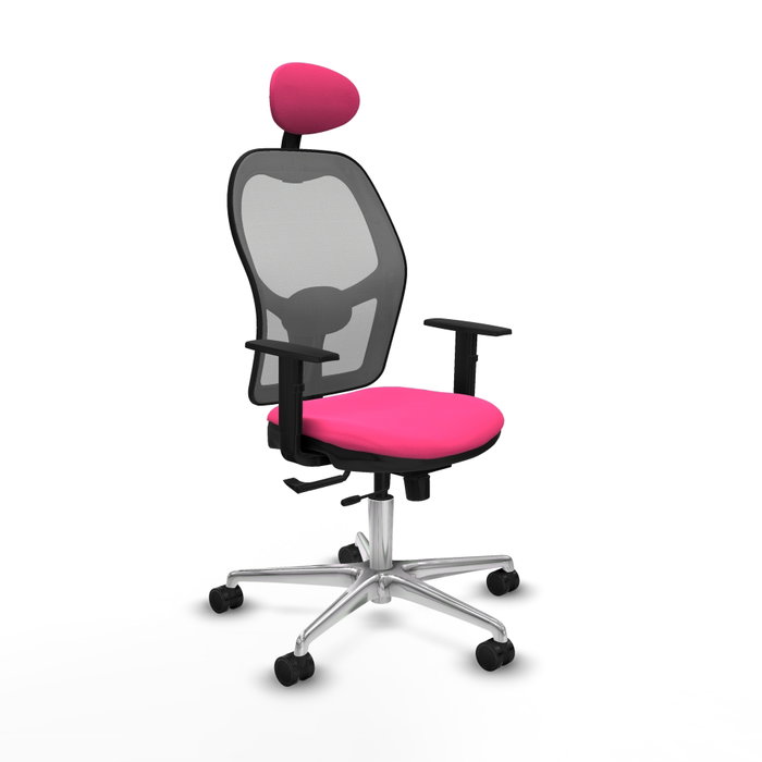 PIQUERAS Y CRESPO Silla de oficina Jorquera con mecanismo Sincro/Traslack, Rosa y Gris PIQUERAS Y CRESPO Silla de oficina Jorquera con mecanismo Sincro/Traslack, Rosa y Gris