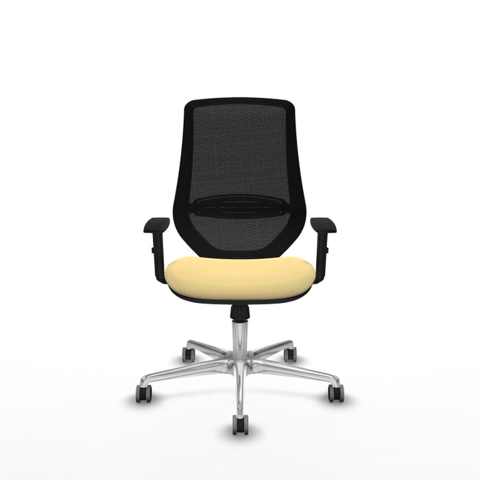 PIQUERAS Y CRESPO Silla de oficina Mardos con mecanismo Sincro, Crema y Negro