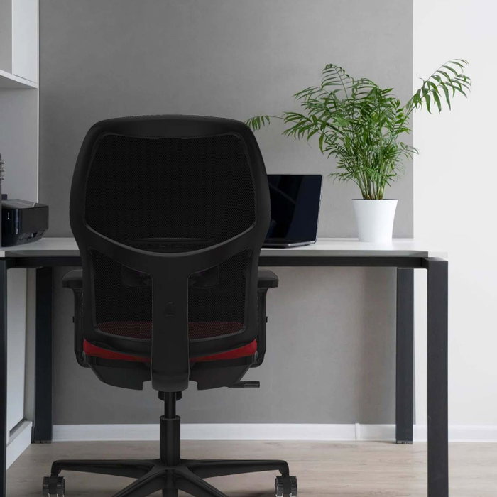 PIQUERAS Y CRESPO Alfera Silla de oficina con mecanismo sincro, malla negra y asiento amarillo PIQUERAS Y CRESPO Alfera Silla de oficina con mecanismo sincro, malla negra y asiento amarillo