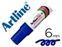 Artline Rotulador Marcador Permanente EK-50 Azul - Permanente para Papel, Metal y Cristal - Punta Biselada 3/6 mm - 110x111x85 mm