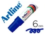 Artline Rotulador Marcador Permanente EK-50 Azul - Permanente para Papel, Metal y Cristal - Punta Biselada 3/6 mm - 110x111x85 mm