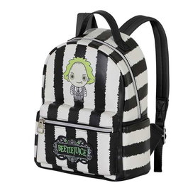 Karactermania Mochila Heady Bitelchús / Beetlejuice Stripes Urbana PVC Poliéster con Cremallera y Bolsillos 16 x 25 x 29 cm
