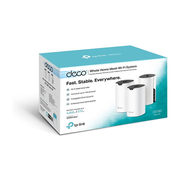 TP-Link Deco S4 Sistema Mesh WiFi Doble Banda 3 Pack Cobertura 370 m² Blanco TP-Link Deco S4 Sistema Mesh WiFi Doble Banda 3 Pack Cobertura 370 m² Blanco