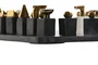 DKD Home Decor Juego de Ajedrez Granito y Acero Dorado 43,5x43,5x2 cm