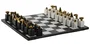 DKD Home Decor Juego de Ajedrez Granito y Acero Dorado 43,5x43,5x2 cm