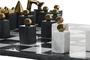 DKD Home Decor Juego de Ajedrez Granito y Acero Dorado 43,5x43,5x2 cm