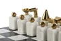 DKD Home Decor Juego de Ajedrez Granito y Acero Dorado 43,5x43,5x2 cm