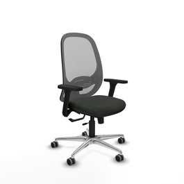 PIQUERAS Y CRESPO Silla de oficina Cilanco con mecanismo Sincro/Traslack, Negro/Gris