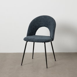 Silla Azul Tejido-Metal Contract 49 X 60 X 81 cm (Set de 4)