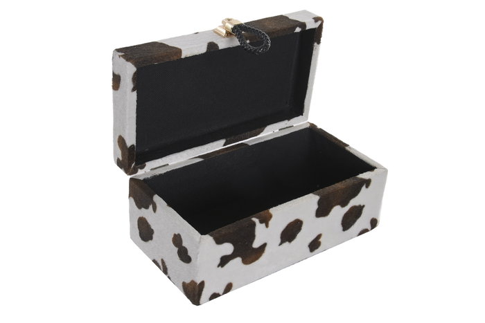 DKD Home Decor Set de 2 Cajas de Madera y Poliéster Blanco y Marrón DKD Home Decor Set de 2 Cajas de Madera y Poliéster Blanco y Marrón