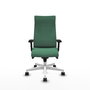 PIQUERAS Y CRESPO Sillón Albacete Verde Esmeralda con Mecanismo Sincro y Base Blanca