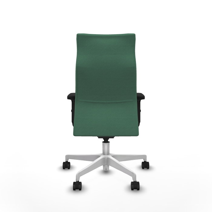 PIQUERAS Y CRESPO Sillón Albacete Verde Esmeralda con Mecanismo Sincro y Base Blanca