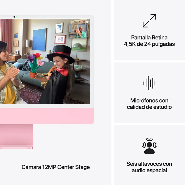 Apple iMac 24 pulgadas Retina 4.5K M4 16GB 256GB SSD Rosa Apple iMac 24 pulgadas Retina 4.5K M4 16GB 256GB SSD Rosa