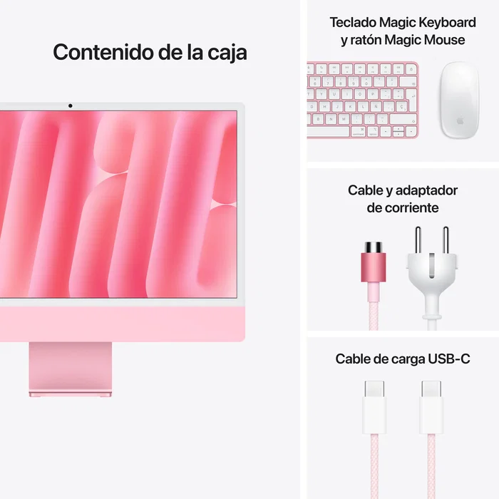 Apple iMac 24 pulgadas Retina 4.5K M4 16GB 256GB SSD Rosa Apple iMac 24 pulgadas Retina 4.5K M4 16GB 256GB SSD Rosa