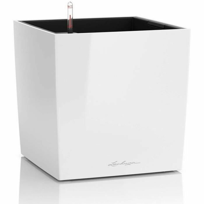 Lechuza Maceta Cube Premium 40, juego completo, blanco brillante