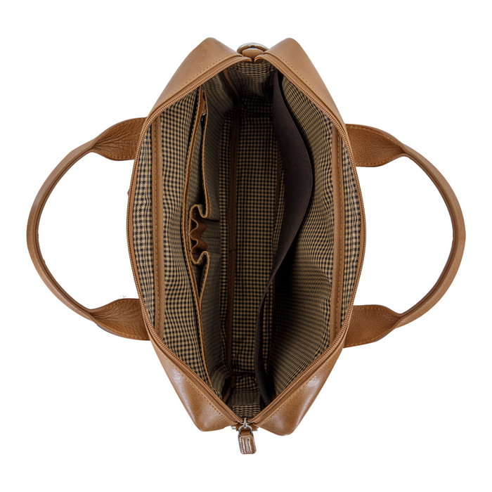 dbramante1928 AMALIENBORG - Maletín Toploader para portátil de 15 pulgadas (38.1 cm), Tirante para hombro, Marrón (Tan), Cuero - Unisex