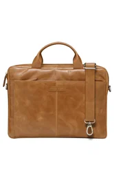Dbramante1928 Maletín Toploader Amalienborg 15" (38.1 cm) para Portátil, Marrón, Cuero de Grano Entero con Tirante