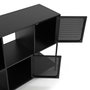 Versa Aparador 3 Puertas Negro Minimal Madera MDF Metal 102x34x78 cm
