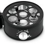 WMF Stelio 0415070011 Cocedor de Huevos, 7 Huevos, Consistencia Ajustable (Duro, Medio, Suave), 380 W, Negro y Cromo