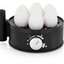 WMF Stelio 0415070011 Cocedor de Huevos, 7 Huevos, Consistencia Ajustable (Duro, Medio, Suave), 380 W, Negro y Cromo