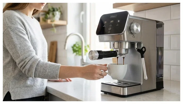 Kernau KCM 131 Cafetera espresso plateada 900W 15 bares